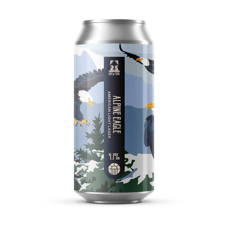 Brew York Alpine Eagle - American Light Lager 4.1% 440ml - York Beer Shop